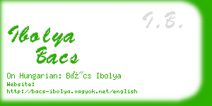 ibolya bacs business card